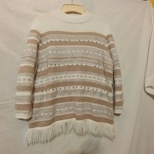 Ladies Med Tan/Cream Sweater
